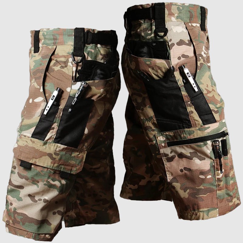 Men's quick-dry outdoor cargo shorts worn lifestyle shot