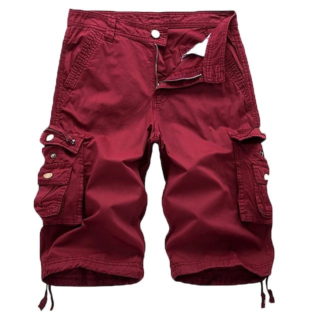 Men's twill multi-pocket cargo shorts worn lifestyle shot