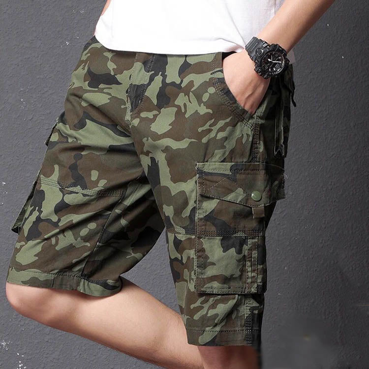 Casual Camo Multi-bag Straight Men's Shorts