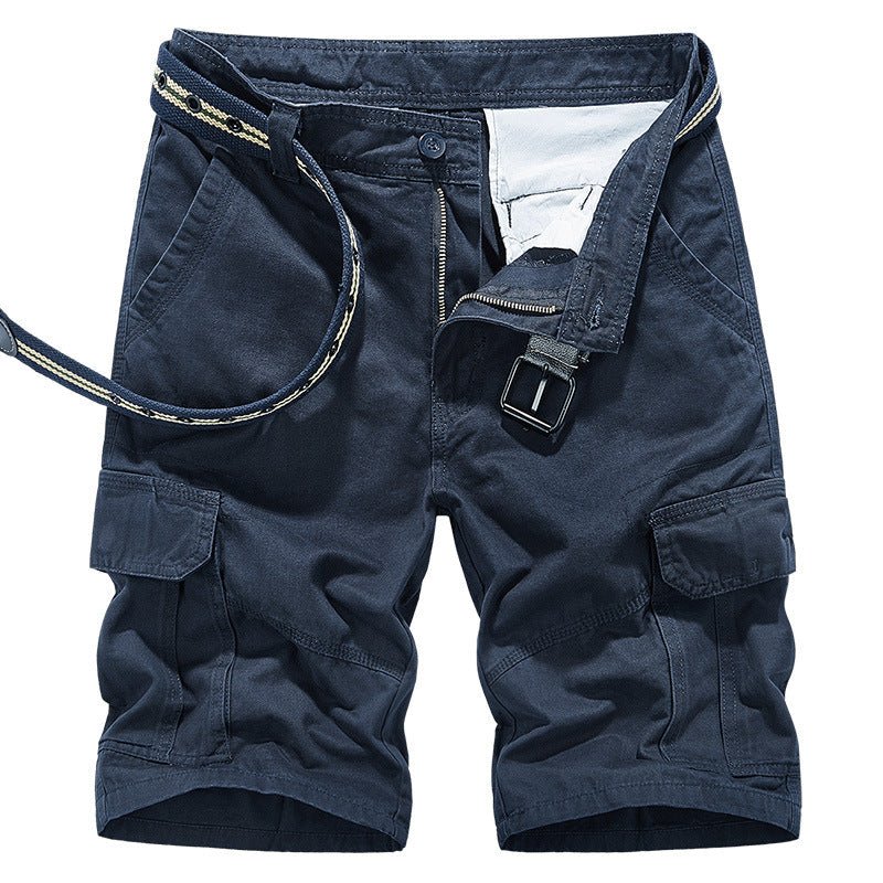 Men's Overalls Casual Loose Multi-Pocket Washed Shorts, styling detail