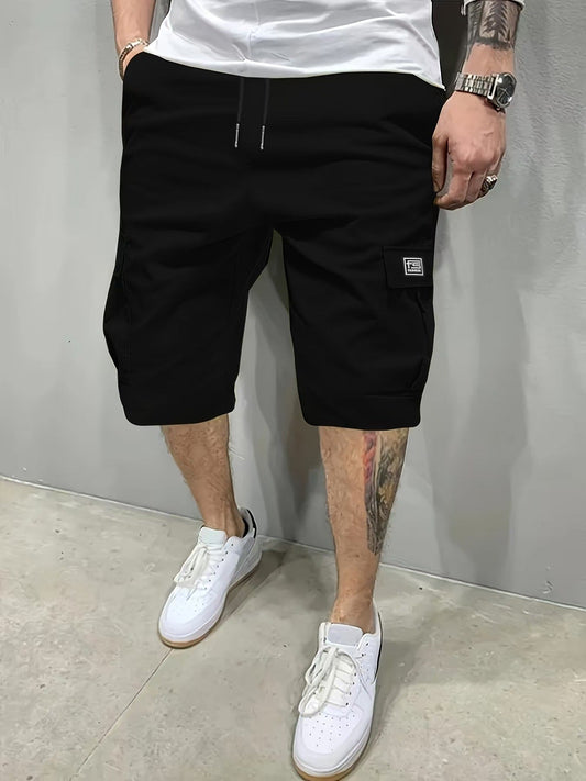 Men's tactical style cargo shorts with multiple pockets