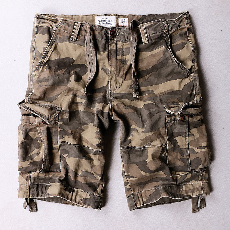 Men's Outdoor Casual Cotton Cargo Shorts, fit view