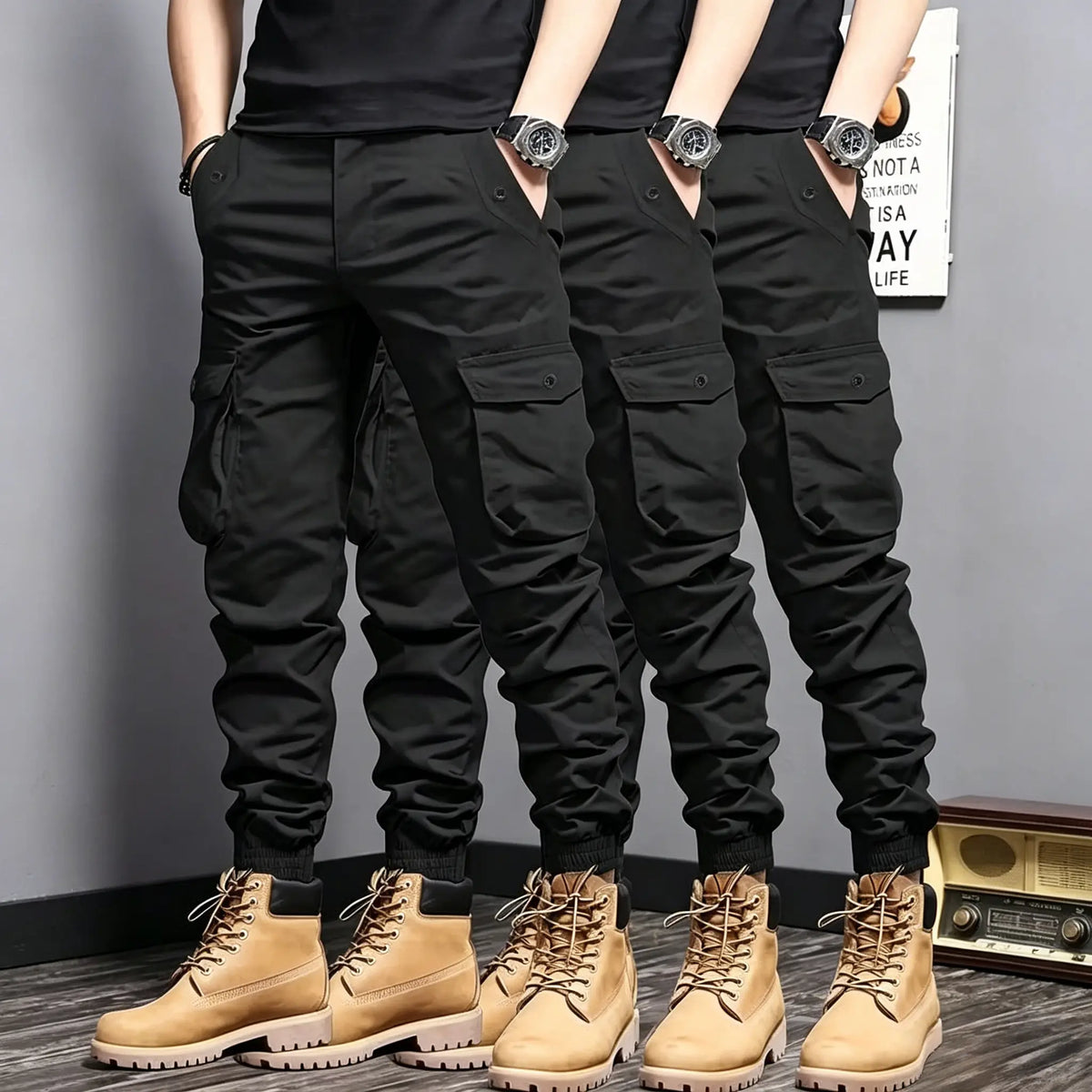 Men's Multi-Color Cargo Joggers Tactical Workwear