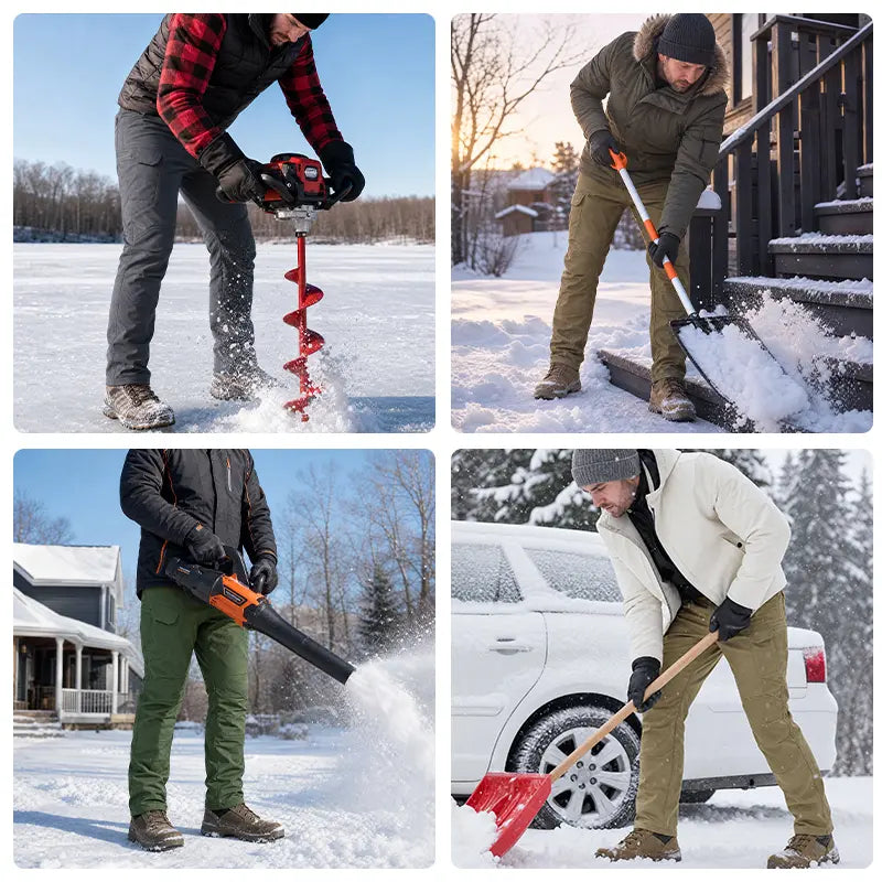Men's Fleece-Lined Tactical Cargo Pants – Windproof Winter Hiking & Work Pants