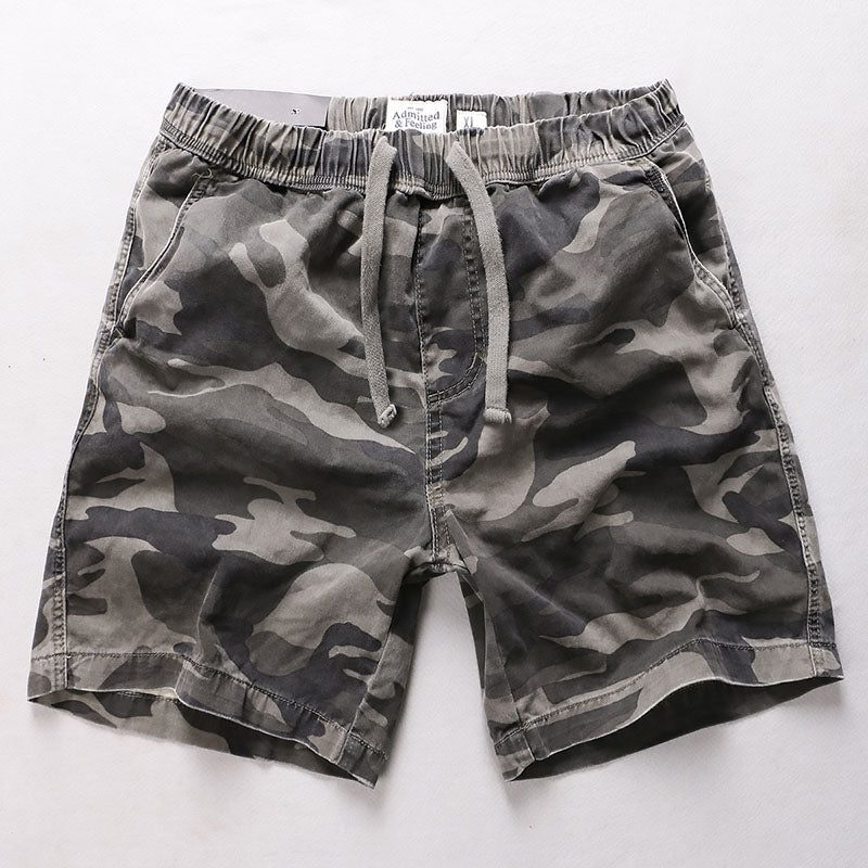 Men's Outdoor Leisure Elastic-Waist Beach Shorts, styling detail