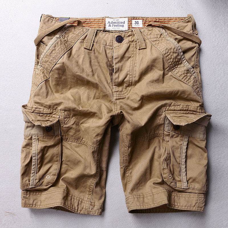 Men's Casual Camo Large-Pocket Shorts, front view