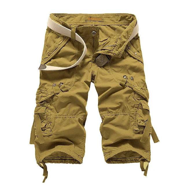 6-pocket plain cargo shorts for men, gray color