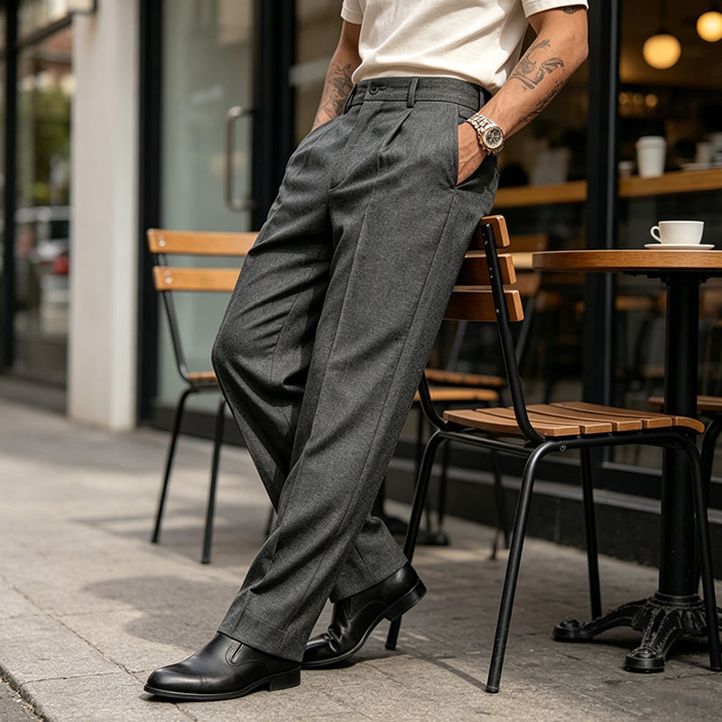 Men's Wide-Leg Pants Breezy Pleats, Effortless Pull-On, detail view