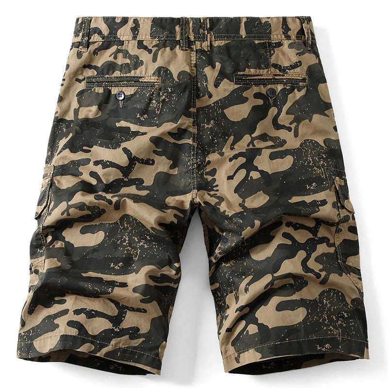 Men's Camo Loose Multi-Pocket Shorts, full-length view