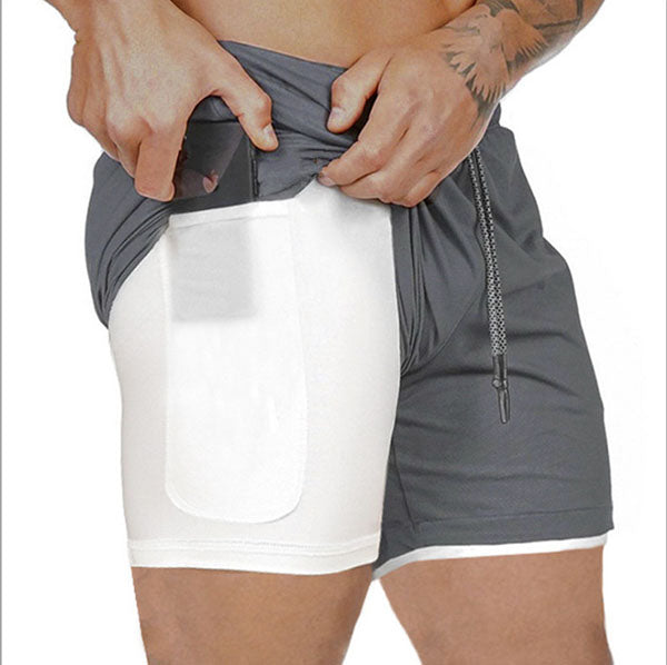 Men's Double-Layer Sports Beach Shorts, color options