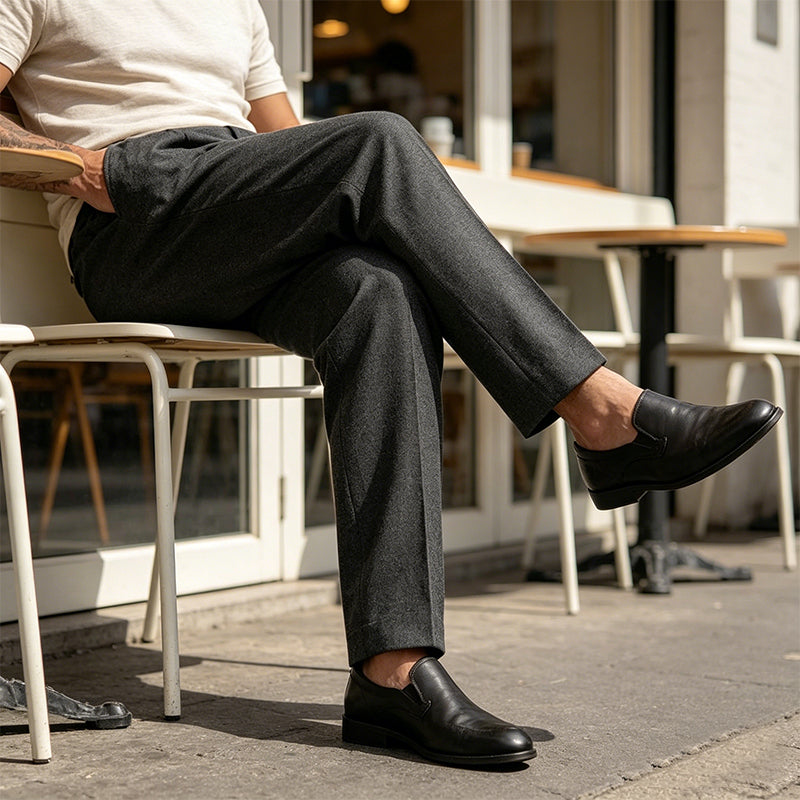 Men's Wide-Leg Pants Breezy Pleats, Effortless Pull-On, side view