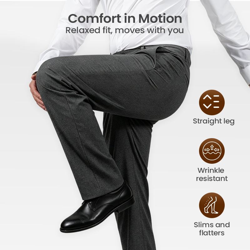 Men's Wide-Leg Pants Breezy Pleats, Effortless Pull-On, back view