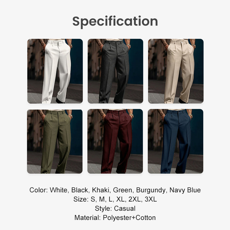 Men's Wide-Leg Pants Breezy Pleats, Effortless Pull-On, worn lifestyle shot