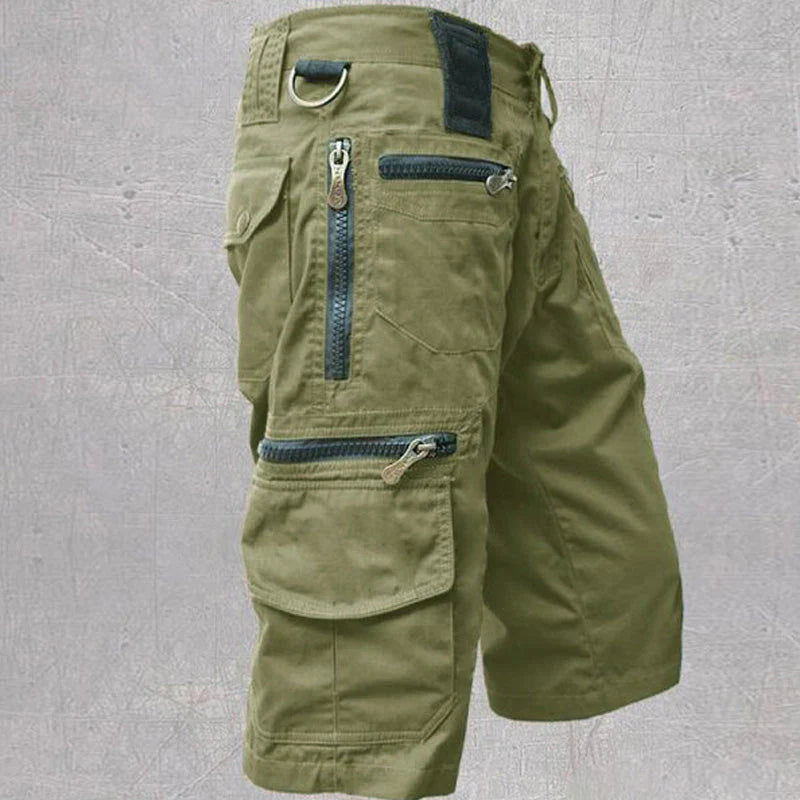 Men's multi-pocket shorts available colors gray black army green khaki