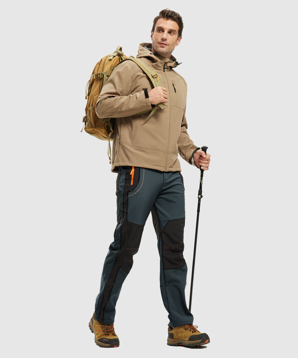 Men's Water-Resistant Fleece-Lined Snow Ski Pants, size and color chart