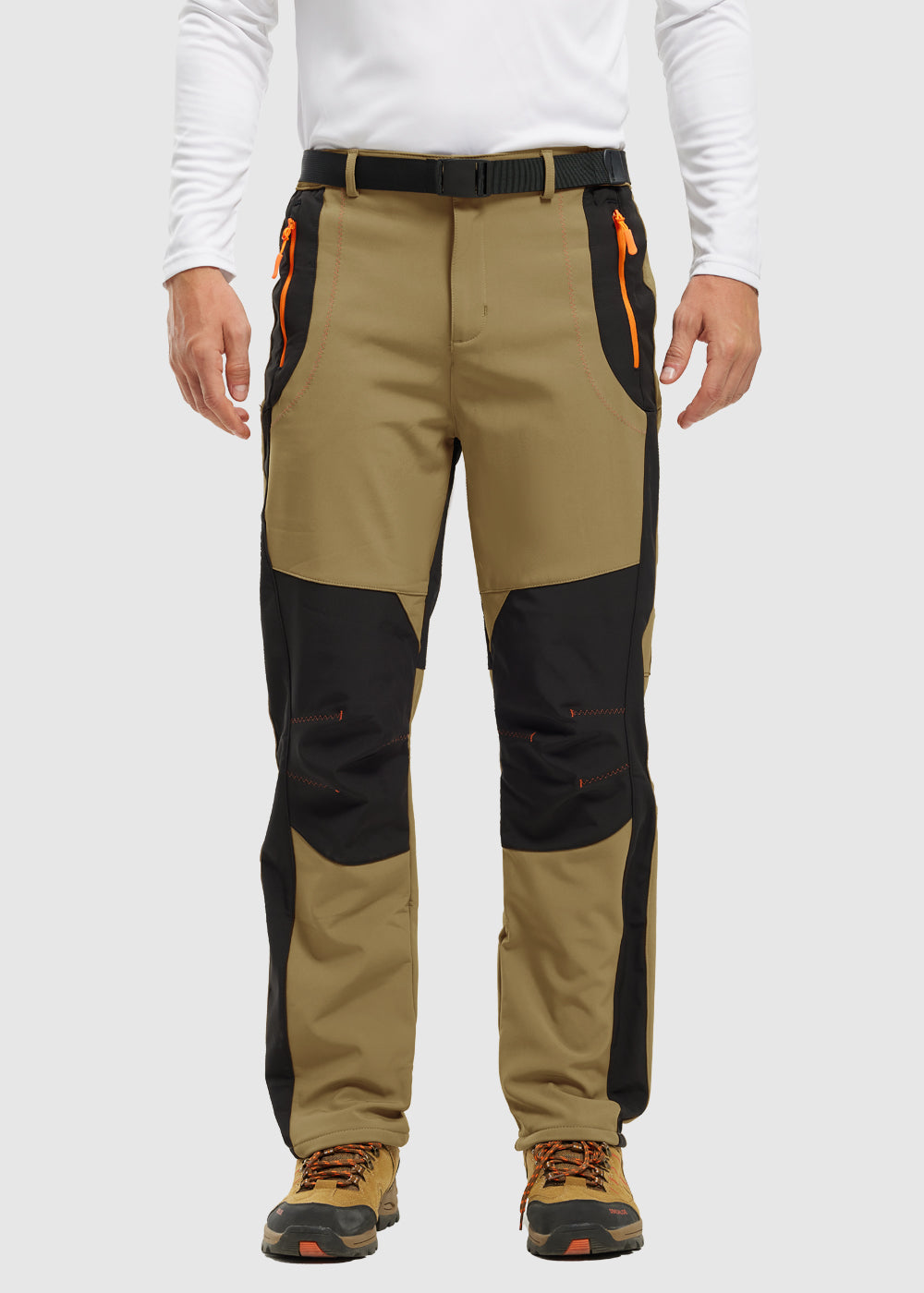 Men's Water-Resistant Fleece-Lined Snow Ski Pants, fabric detail