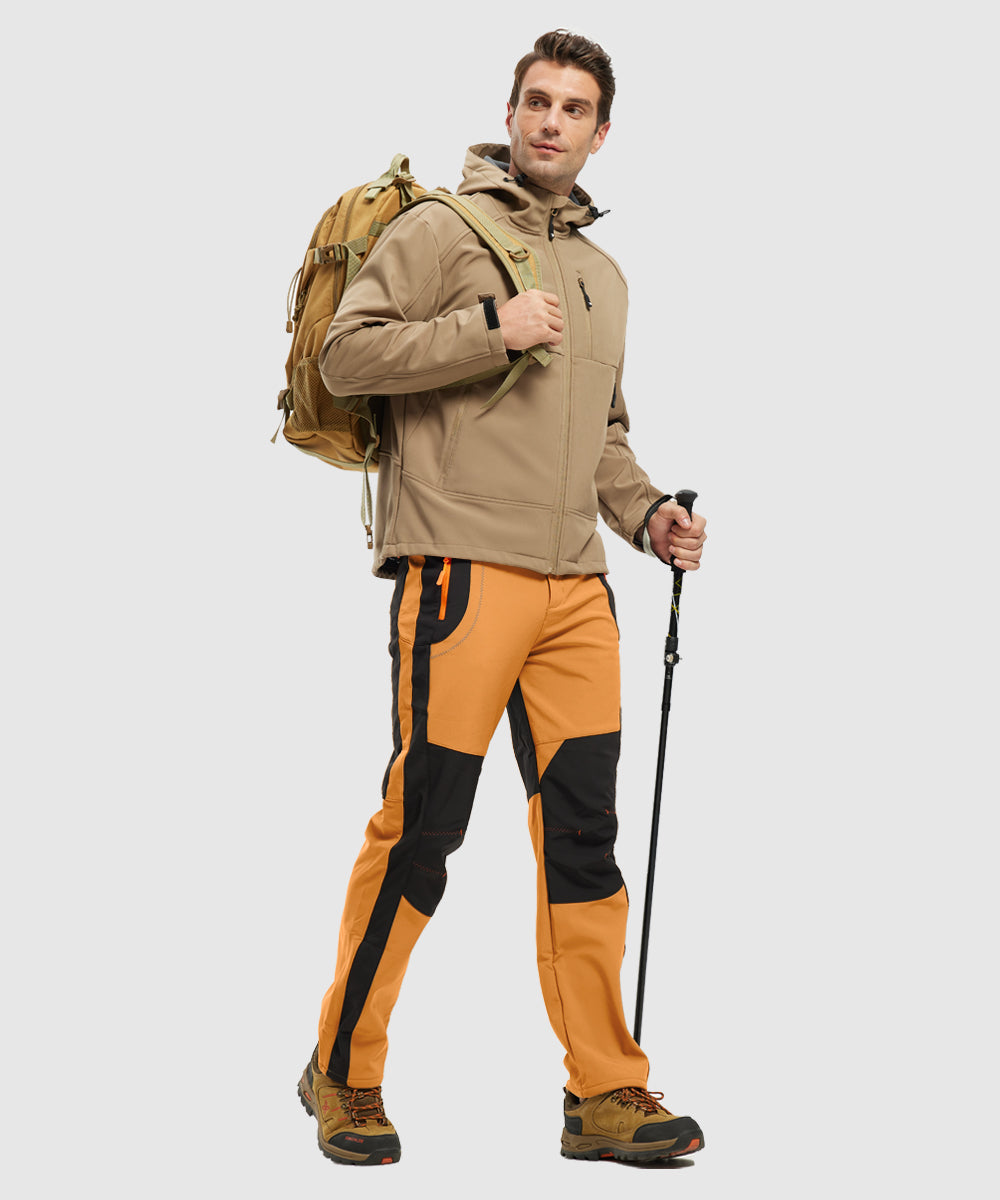 Men's Water-Resistant Fleece-Lined Snow Ski Pants, size and color chart