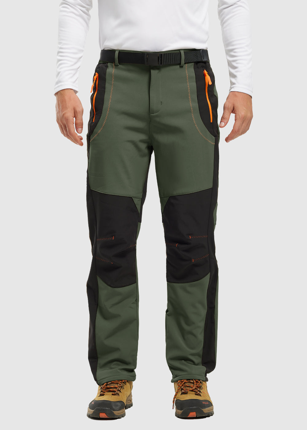 Men's Water-Resistant Fleece-Lined Snow Ski Pants, front view