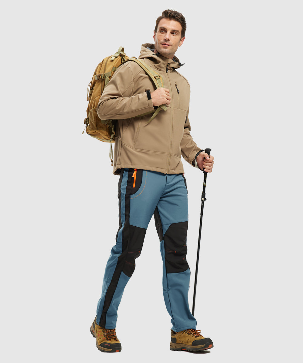 Men's Water-Resistant Fleece-Lined Snow Ski Pants, fabric detail