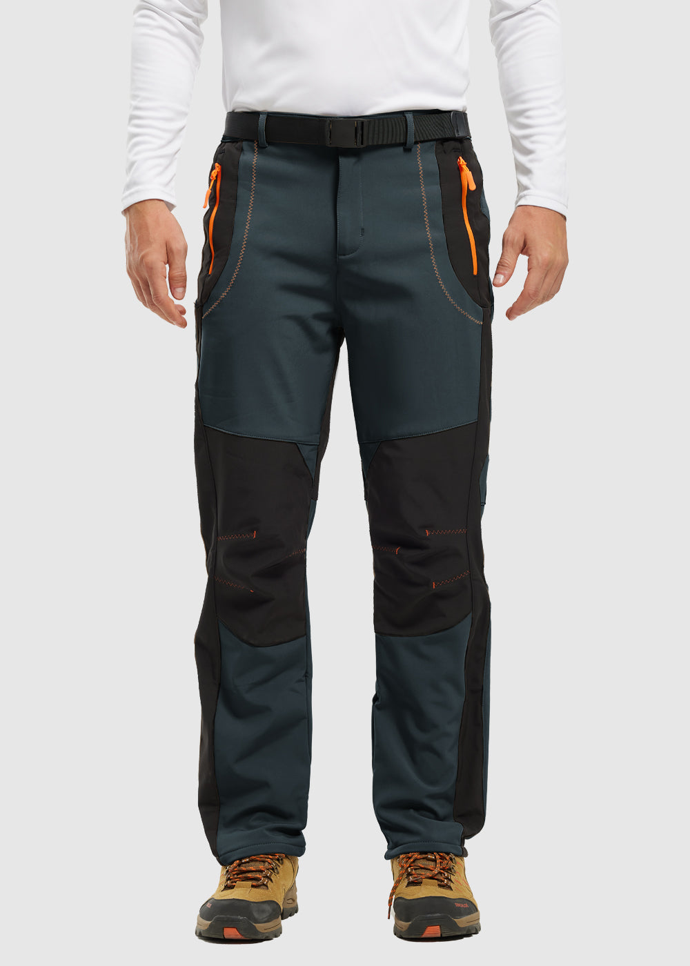 Men's Water-Resistant Fleece-Lined Snow Ski Pants, fabric detail