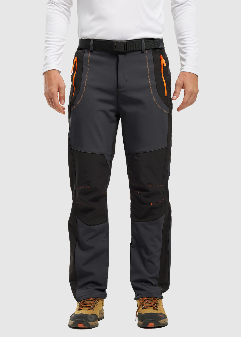 Men's Water-Resistant Fleece-Lined Snow Ski Pants, front view