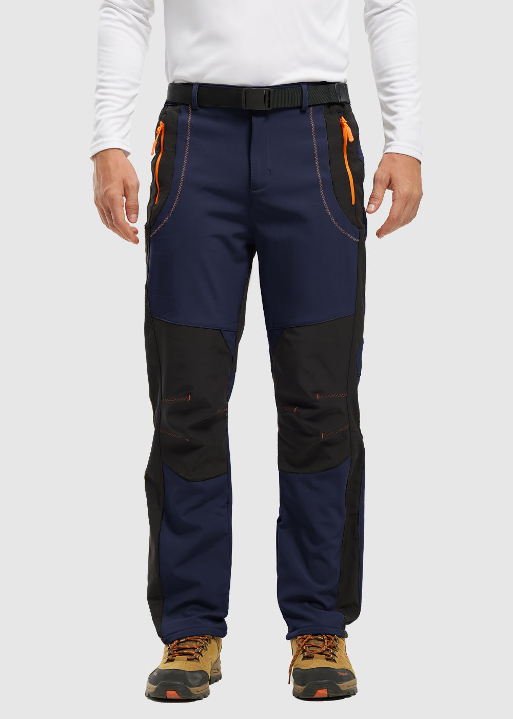 Men's Water-Resistant Fleece-Lined Snow Ski Pants, front view