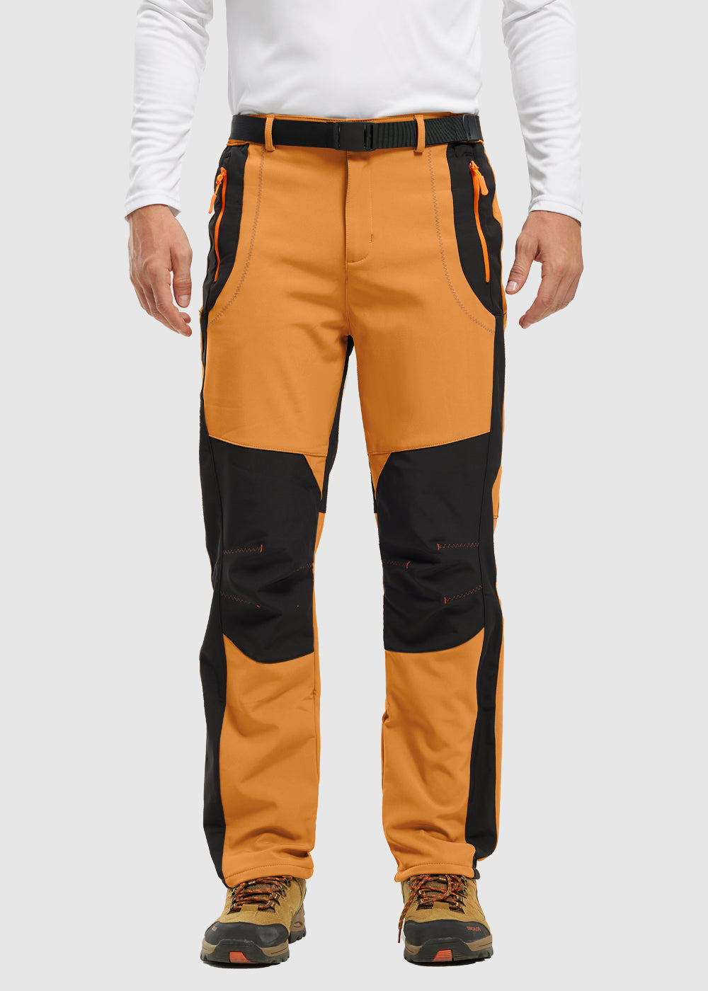 Men's Water-Resistant Fleece-Lined Snow Ski Pants, fabric detail