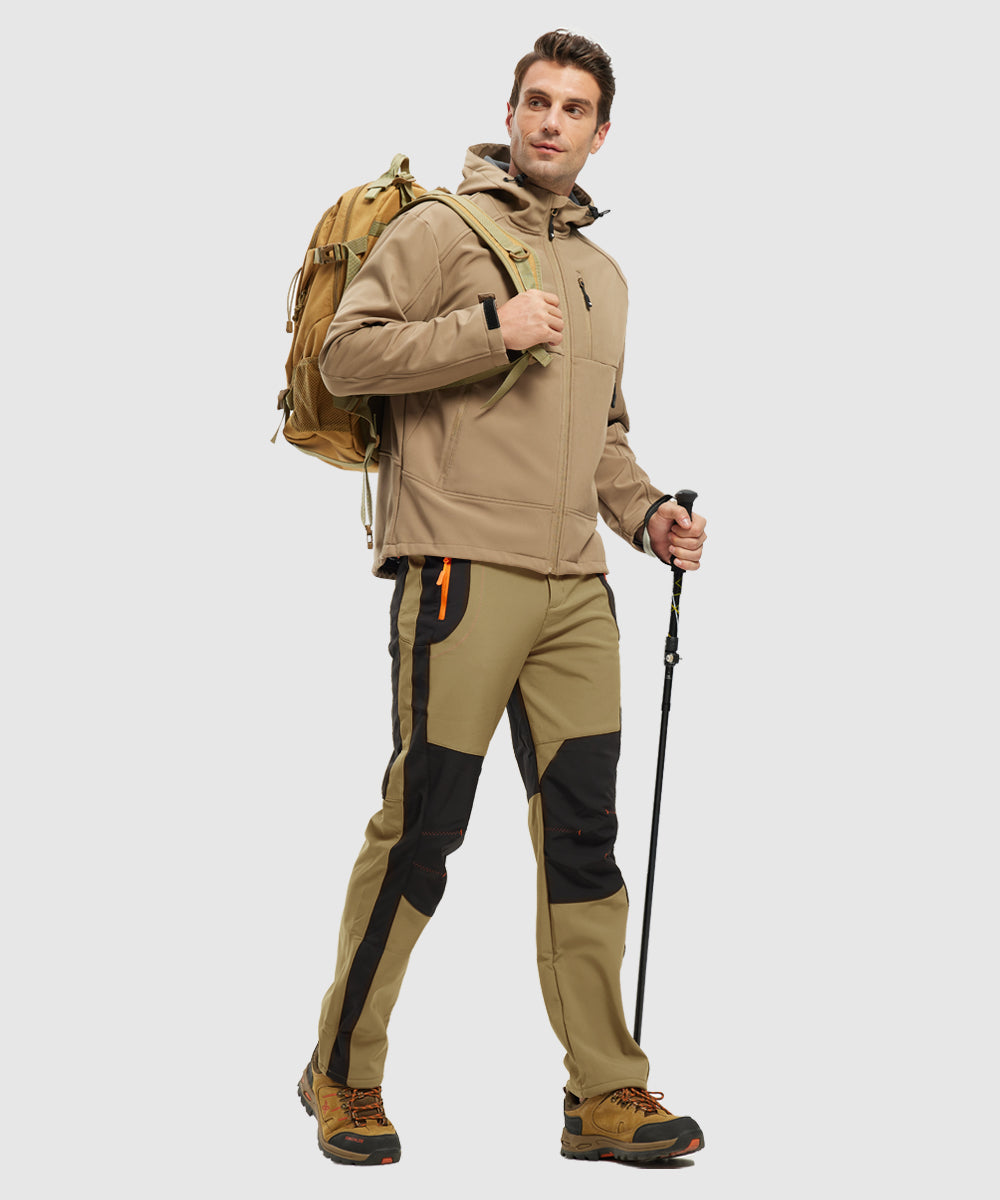 Men's Water-Resistant Fleece-Lined Snow Ski Pants, size and color chart