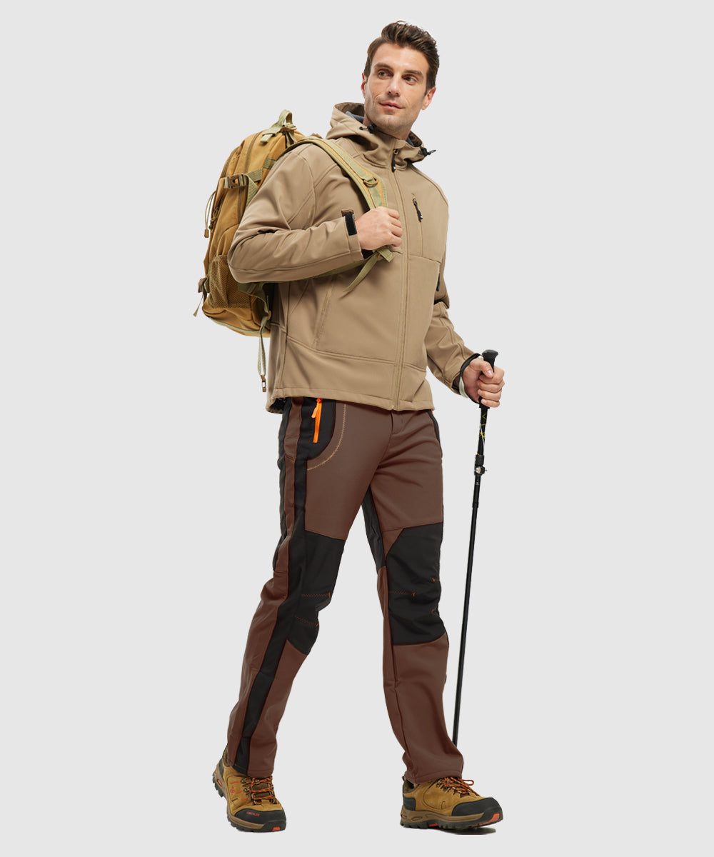 Men's Water-Resistant Fleece-Lined Snow Ski Pants, front view