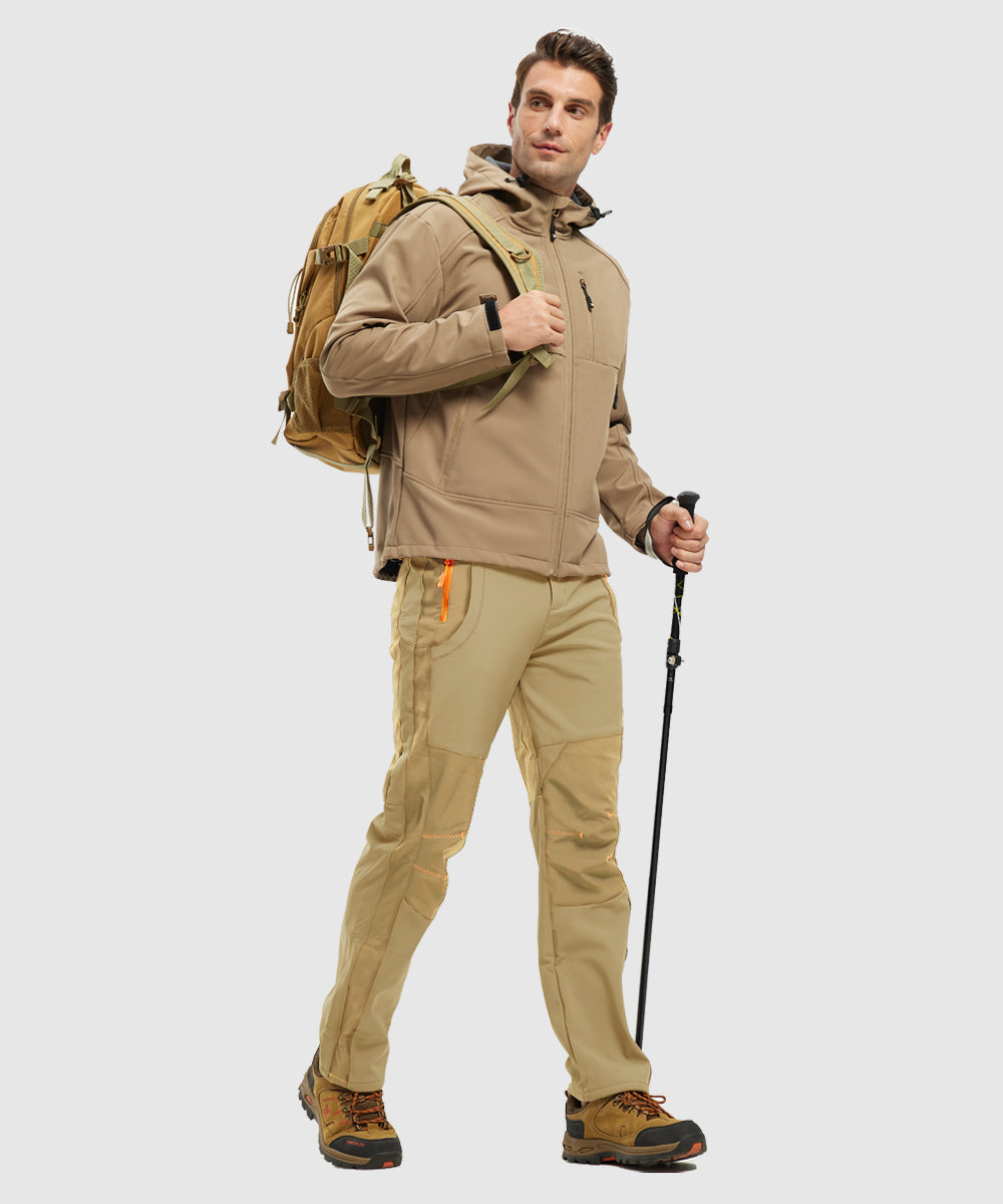 Men's Water-Resistant Fleece-Lined Snow Ski Pants, size and color chart