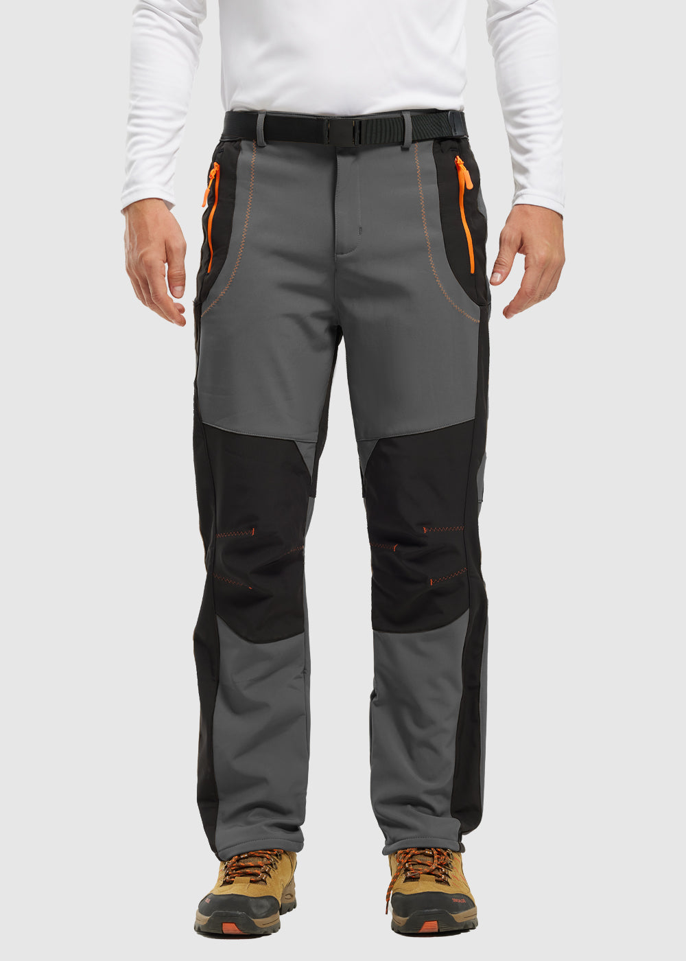 Men's Water-Resistant Fleece-Lined Snow Ski Pants, detail view