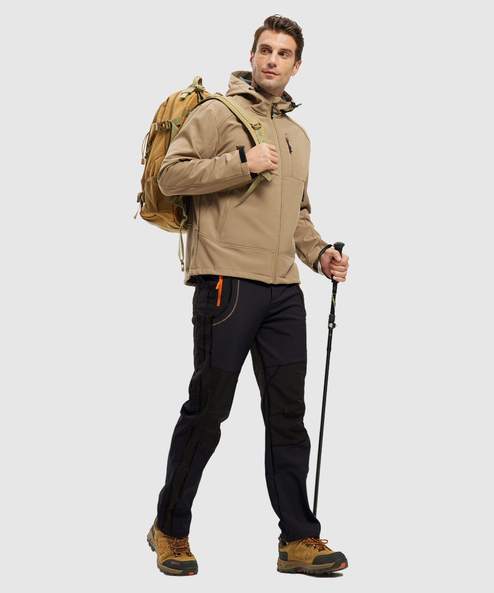Men's Water-Resistant Fleece-Lined Snow Ski Pants, size and color chart