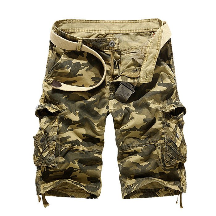 Men's Camo Multi-Pocket Shorts, close-up detail