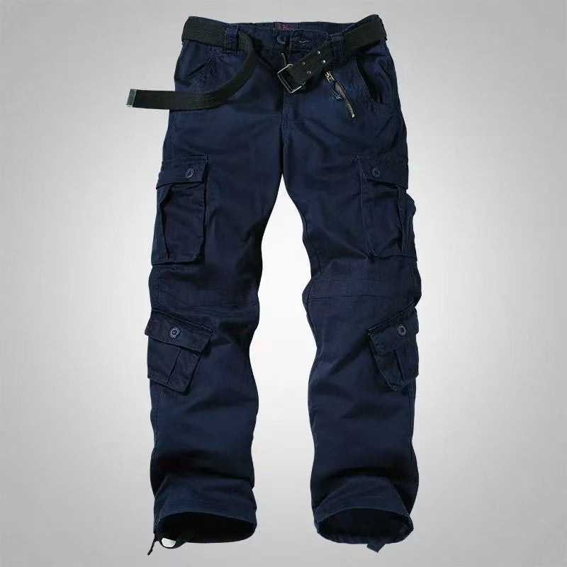 Men's Camo Tactical Multi-Pocket Cargo Pants, fabric detail
