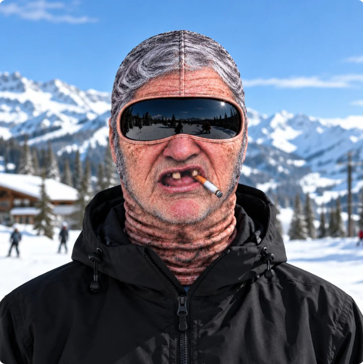 Funny Realistic Face Ski Mask – Hilarious Winter Party Gear for Outdoor Groups