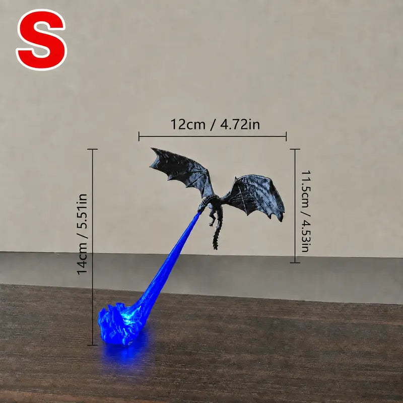 Dragon Flame Book Nook with LED Light – 3D Printed Dragon Bookshelf Decor