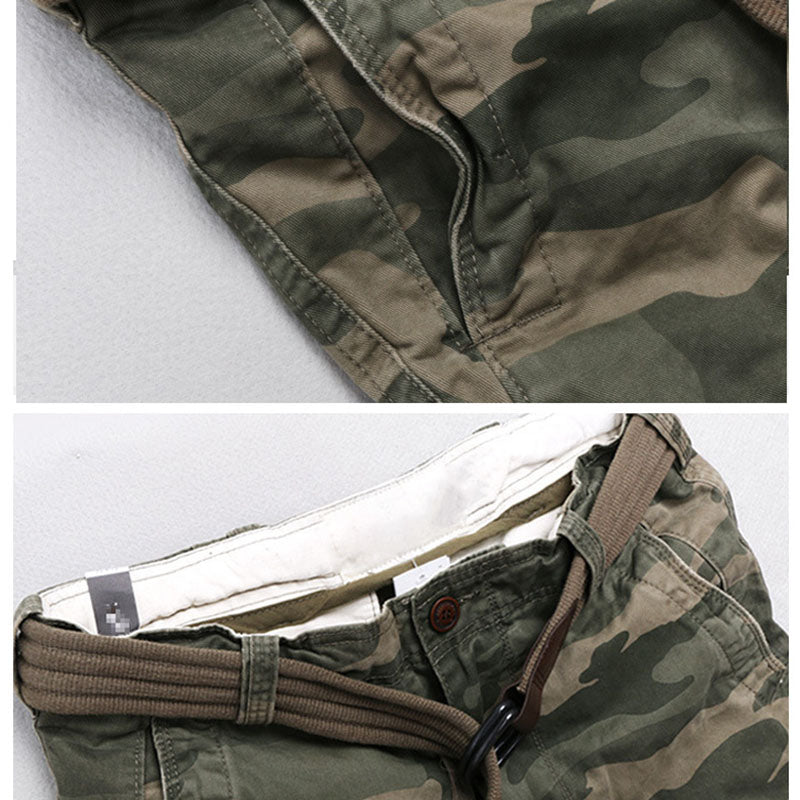 Casual Camo Military Multi-pocket Men's Straight Pants, styling detail