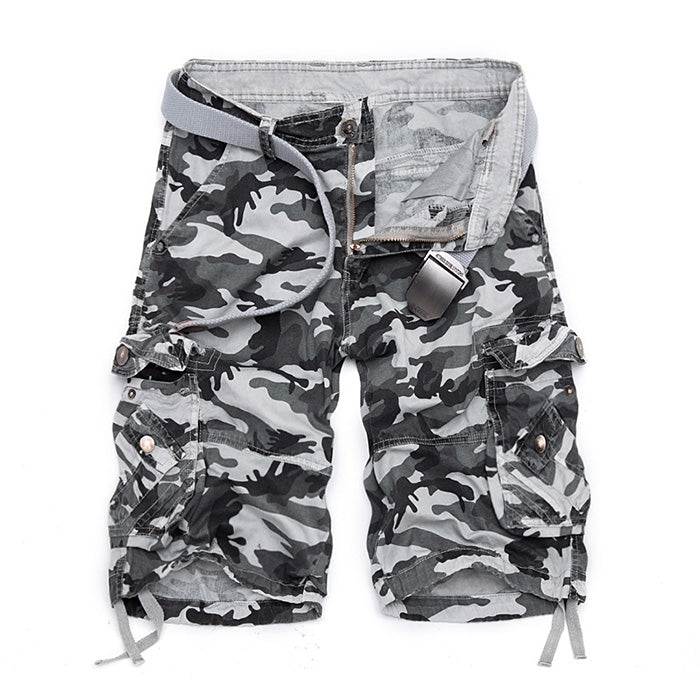 Men's Camo Multi-Pocket Shorts, waist detail
