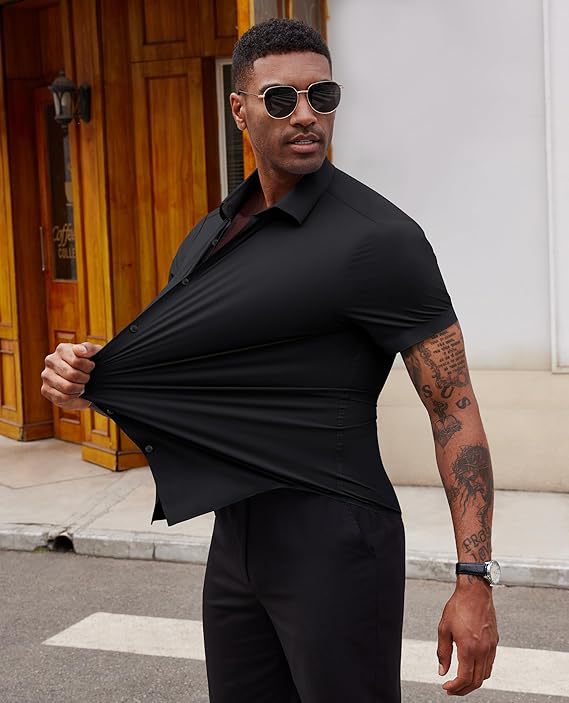 Men's Slim Fit Short Sleeve Dress Shirts