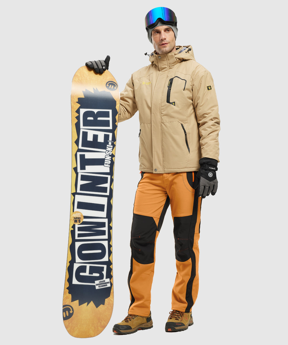 Men's Water-Resistant Fleece-Lined Snow Ski Pants, front view