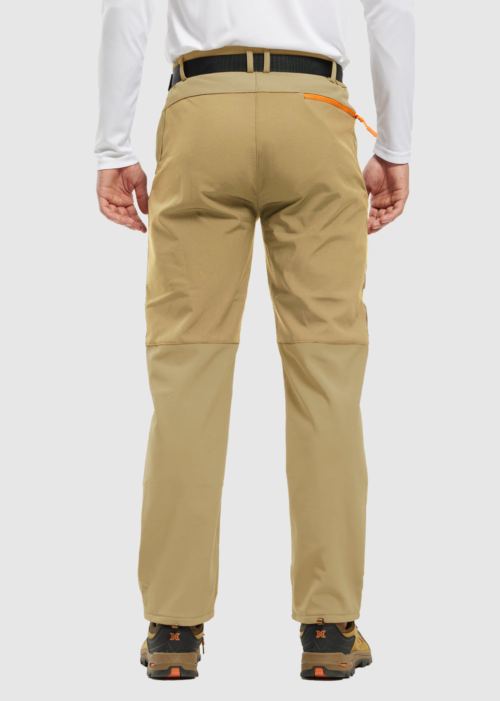 Men's Water-Resistant Fleece-Lined Snow Ski Pants, worn lifestyle shot