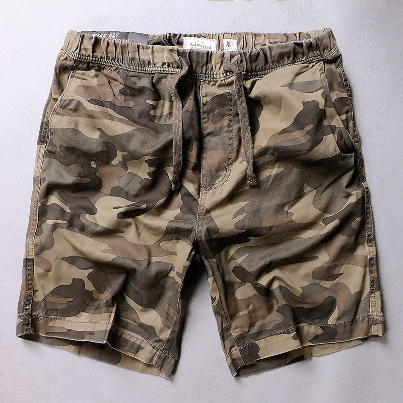 Men's Casual Elastic-Waist Utility Shorts, pocket detail