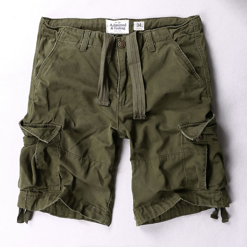 Men's Outdoor Casual Cotton Cargo Shorts, front view