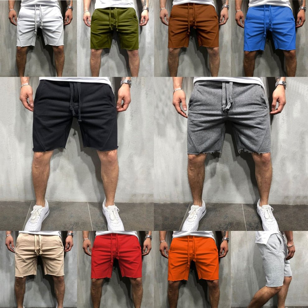 Men's Loose Elastic Waist Shorts, full-length view