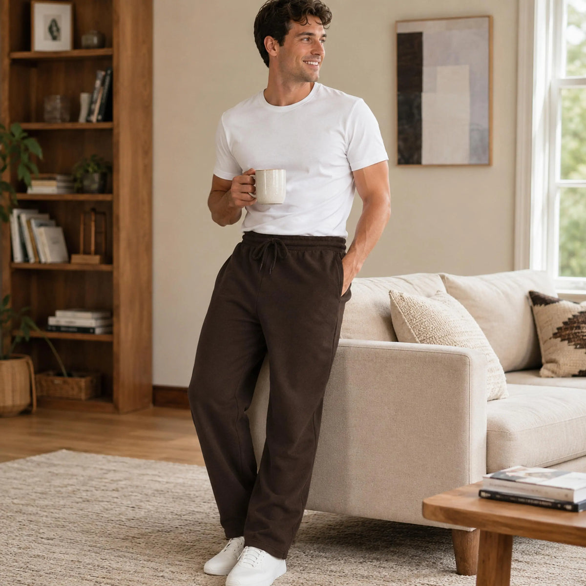 Men's Heavyweight Fleece Sweatpants 3-Pack Open Bottom Comfortable Fit