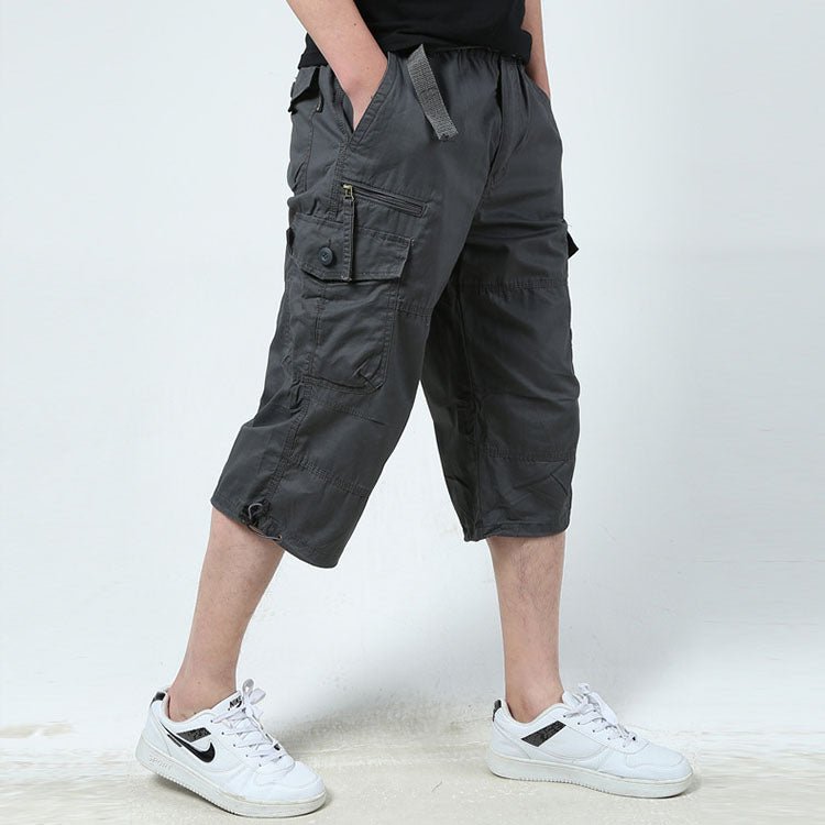 Men's Casual Outdoor Multi-Pocket Shorts, close-up detail