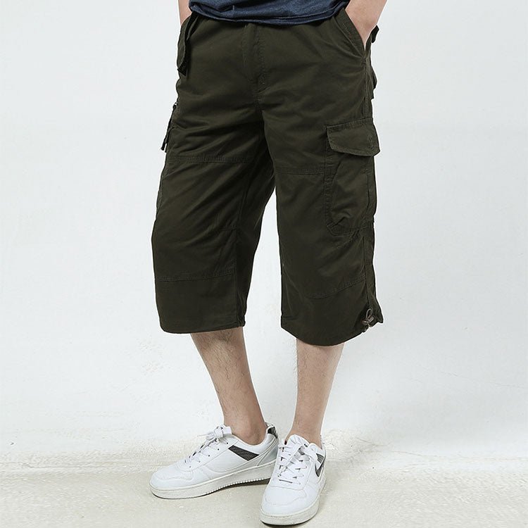 Men's Casual Outdoor Multi-Pocket Shorts, full-length view