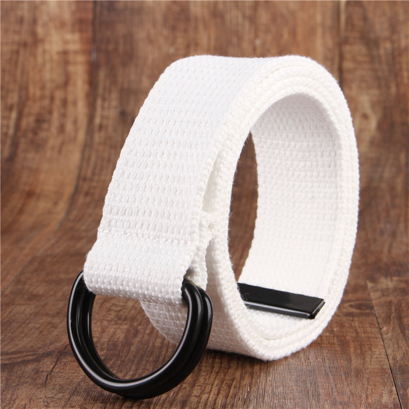 Men's Double Buckle Canvas Belt, pocket detail