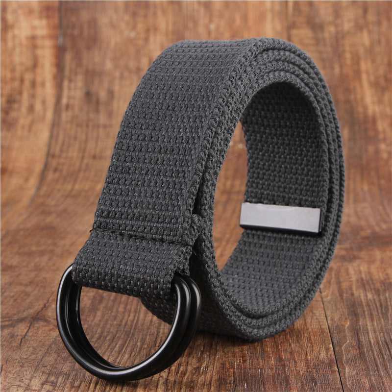 Men's Double Buckle Canvas Belt, side view