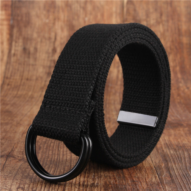 Men's Double Buckle Canvas Belt, detail view